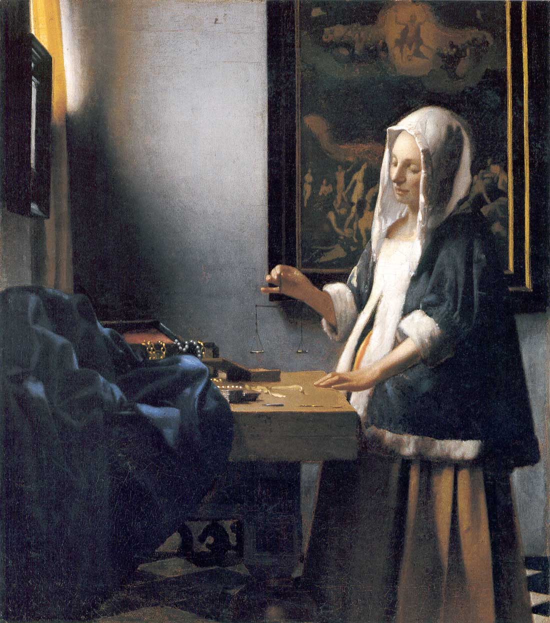 J. Vermeer, Donna con una bilancia, 1664.